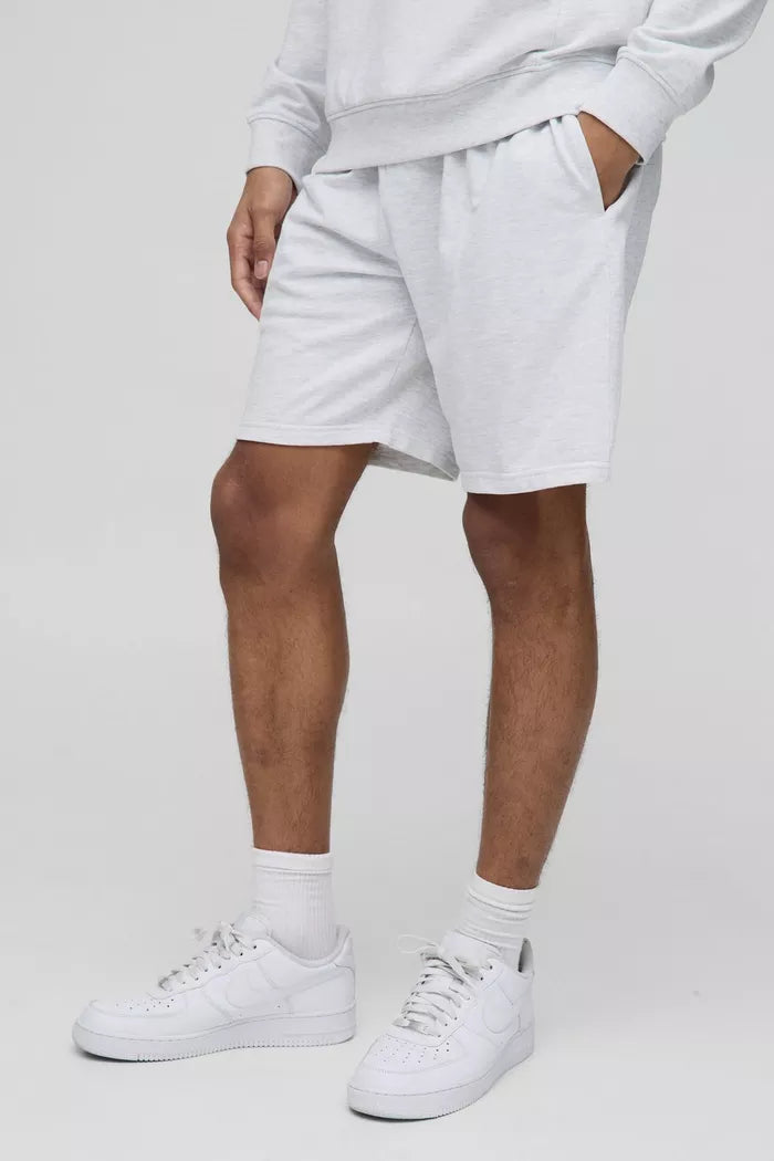 DRP Mid-Length Plain Shorts Light Grey