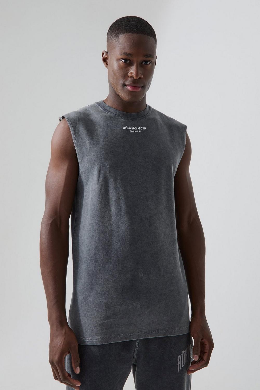 BHM Active Acid Washed Graphic Tank Top