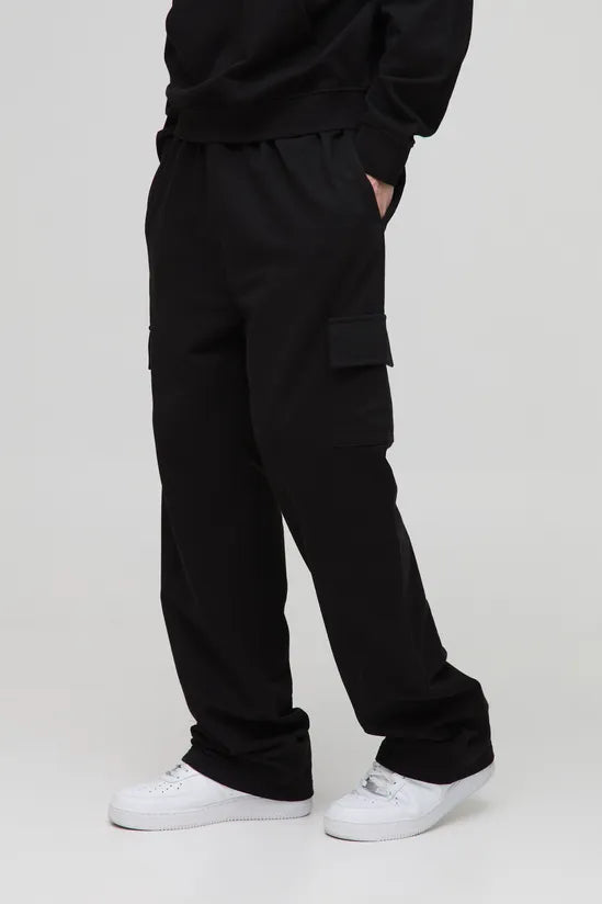 DRP Straight Fit Lightweight Cargo Trousers Black