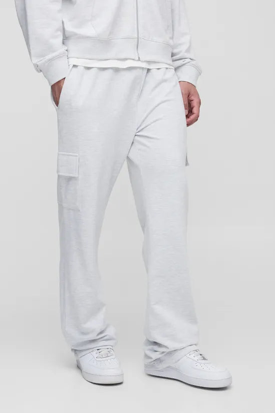 DRP Straight Fit Lightweight Cargo Trousers Light Grey
