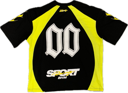 BHM Oversized Boxy Fit Racing T-Shirt Black