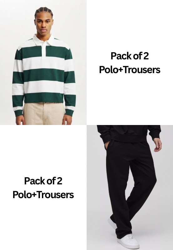 Pack of 2 Forest Green Rugby Polo+Trousers