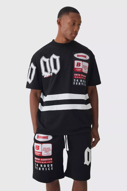 BHM Big&Tall Racing T-Shirt Black