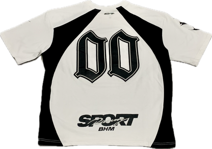 BHM Oversized Boxy Fit Racing T-Shirt White