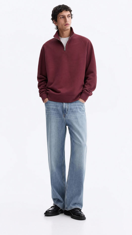 DRP Full-Sleeve Quarter Zipper Sweatshirt
