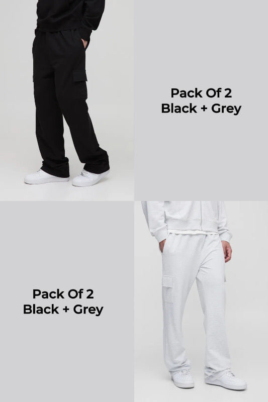Pack of 2 Cargo Straight Fit Trousers